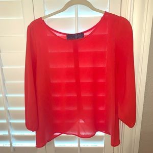 Red Long Sleeve Blouse